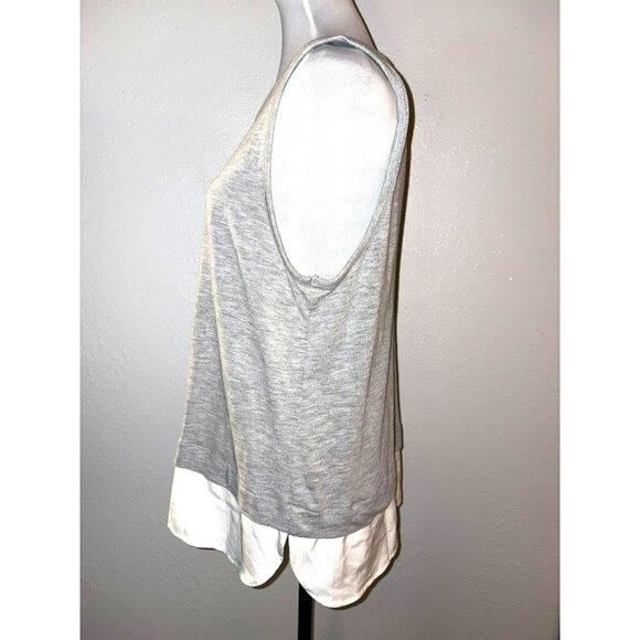 J.Crew Mercantile Gray Sleeveless Layered Look Hem Tank Top Size Large - Picture 2 of 7
